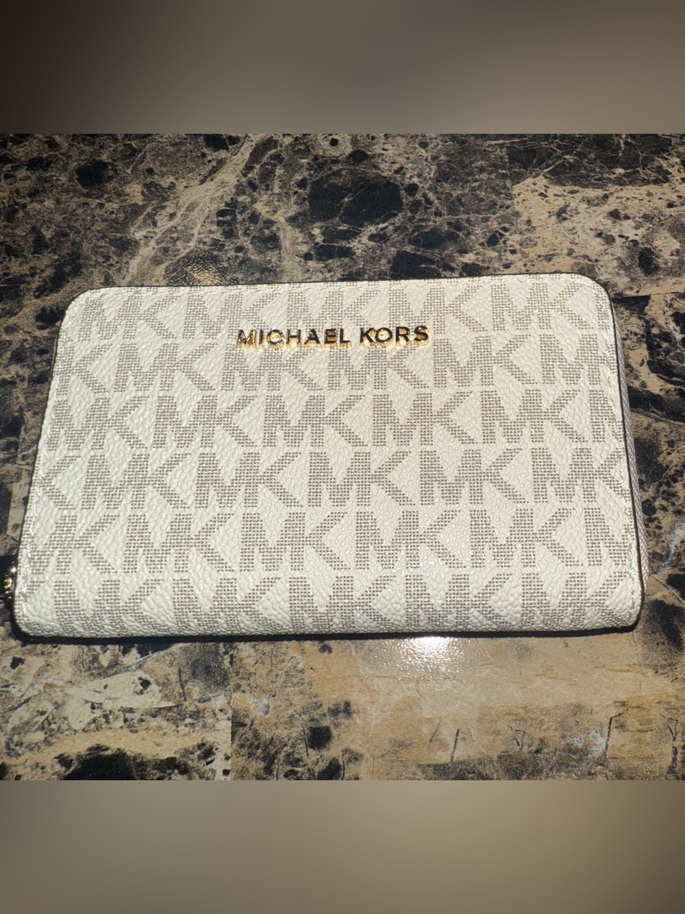 ✨ NWOT Michael Kors Jet Set Card Case Zip Around Wallet Vanilla Soft Pink ✨